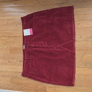 SO BRAND WOMENS JUNIOR PLUS SIZE BURGUNDY CORDUROY MINI SKIRT SIZE 26/44W